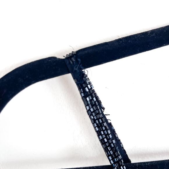 Vintage Y2K 100% Silk Beaded Maxi Dress Gown Size XS Black Blue Sheer Prom Gala - Picture 15 of 16